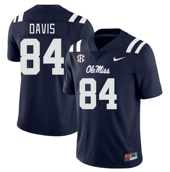 Ole Miss Rebels #84 Qua Davis College Football Jerseys Stitched Sale-Navy